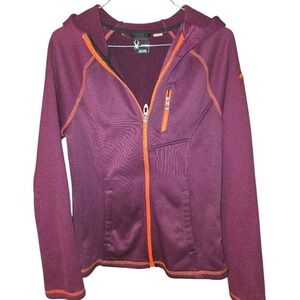 Spyder Women's Hoodie Fleece Jacket Purple Orange Zip Up Athletic Medium